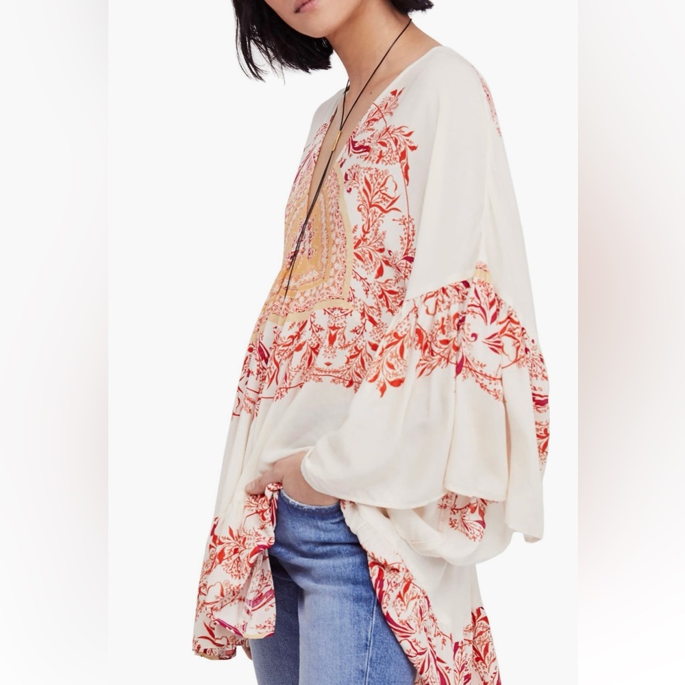 Free People Sunset Dreams Ruffle Top